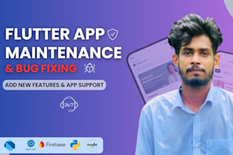 do flutter app maintenance, bug fixing, add new feature and mobile app support