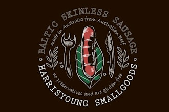 design necessary sausage logo for baltic skinless sausages