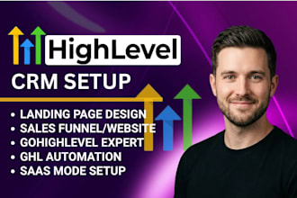 build gohighlevel website, sales funnel, setup email automation workflow