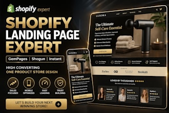 design or clone shopify sales product landing page on gempages shogun instant