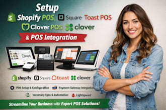 setup shopify pos square pos toast pos clover  pos integration payment