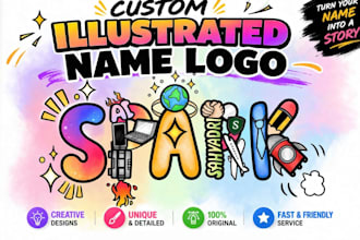 turn your text into a custom illustrated logo