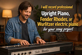 record upright piano, fender rhodes, or wurlitzer electric piano for your song