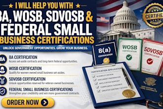 help you get 8a, wosb, sdvosb federal small business certifications