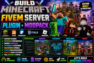 build minecraft fivem server plugin modpack blockbench models hytale mod roblox
