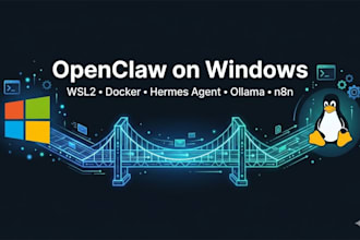 install setup openclaw hermes agent wsl2 windows docker ollama n8n claude code