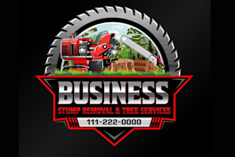 design unique removal service and stump grinding logo