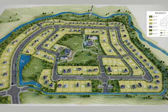 design subdivision layout, site, grading town plans and property maps permit