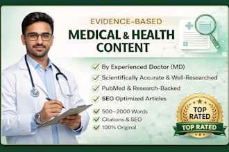 write evidence based medical, health, and research content