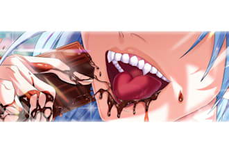 make custom mouth banner for vtuber