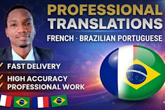 translate french, brazilian portuguese and haitian creole professionally