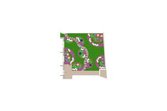 design a 2d terrace or a small garden layout