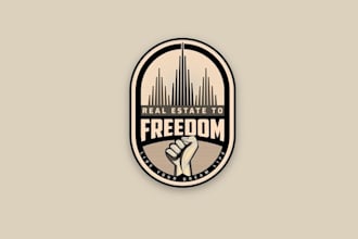 design super property logo with real estate to freedom
