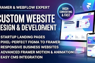design framer website or webflow ,startup landing page for portfolio or business