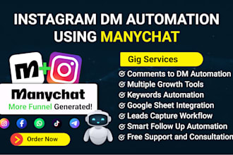 create instagram dm automation chatbot using manychat