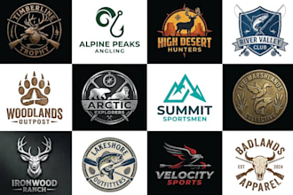 do modern unique professional outdoors,hunting, fishing logo t shirt design