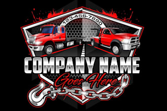 make high quality truck, auto transport and towing truck logo