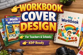 design educational workbook cover for teachers, schools and KDP