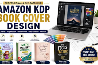 design children book cover, workbook cover for amazon KDP