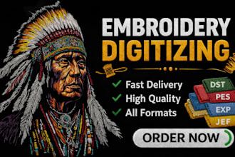 professional logo digitizing for embroidery into dst