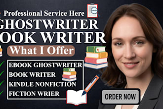 do book and ebook ghostwriting, fiction ghostwriter nonfiction ghost book writer