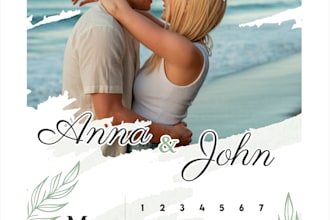 design a custom photo calendar for wedding or anniversary gifts