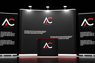 design professional 3d exhibition stall and trade show booth
