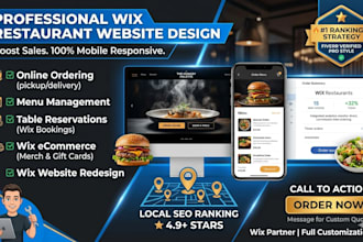 design or redesign wix redesign restaurant website with online ordering