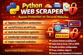 build a python data scraper bot for any protected website
