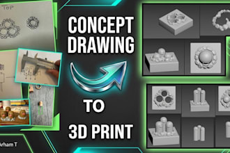 create 3d model for printing, 3d printing design and cad product design