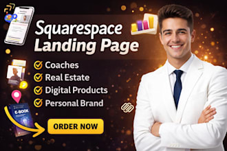 squarespace landing page for coaches real estate digital products personal brand