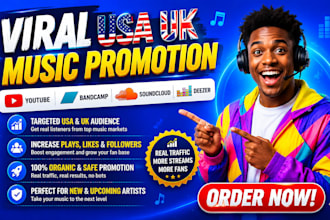 do viral USA UK youtube music bandcamp music soundcloud music deezer promotion