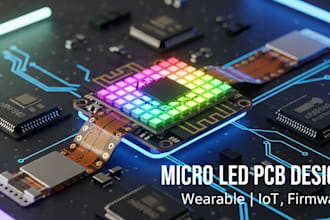 micro led wearable iot device screens dashboard pcb firmware, esp32 nrf iot ble