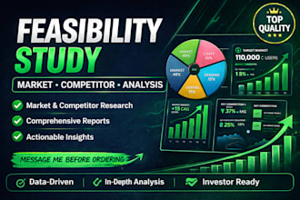 create investor ready business plan, market research and feasibility study