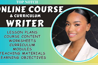 prepare online course training script, elearning, course curriculum for schools