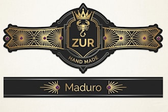 design a modern cigar label, cigar band, cigar ring cigar box logo for you