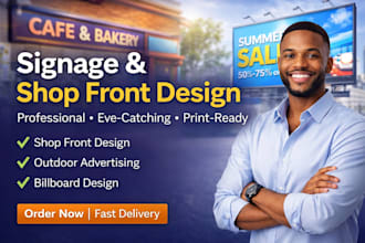 design outdoor advertising, signage and shopfront graphics
