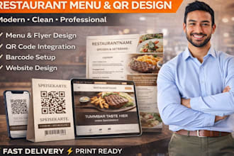 german design restaurant menu flyer qr code barcode resturant squaresace website