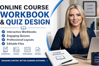 design your online course workbook, quizzes, and course content