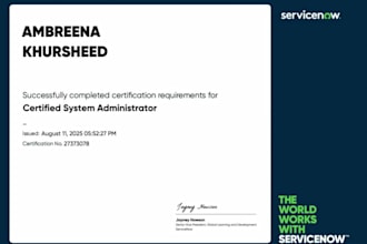 provide servicenow development and admin services