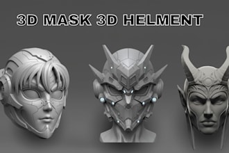 sculpt printable 3d cosplay model design 3d mask 3d helmet 3d anime mask helmet