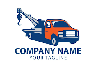 custom trucking, towing, and logistics company logo