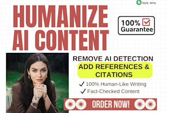 humanize ai content, edit and add references to any document