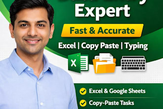 type, copy paste, clean, organize excel data