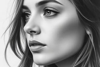 make a charcoal or ink portrait