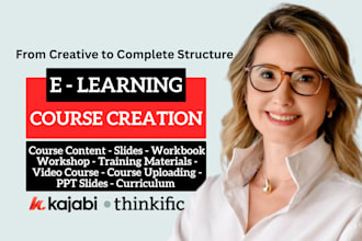 create elearning kajabi course content, curriculum, and training materials