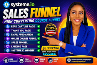 build systeme io landing page systeme io sales funnel for online course websites