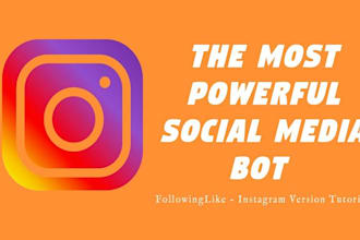 build custom social media bot, instagram api bot, tiktok bot, youtube bot