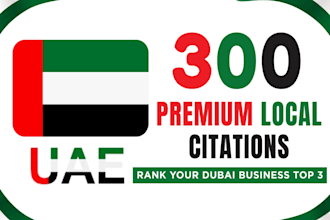 create 300 premium uae local citations in dubai