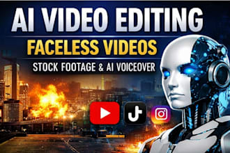 create ai voice over videos with stock footage for youtube, reels and ads
